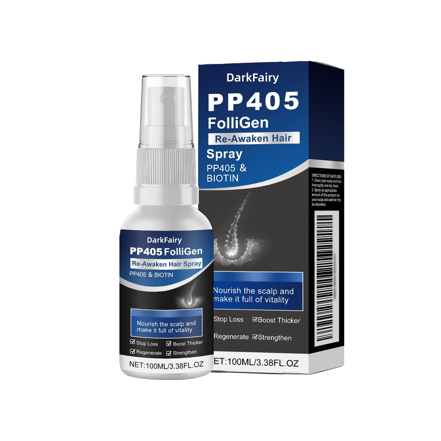 🔥FDA-Reviewed. Visible in 7 Days. Guaranteed-DarkFairy® PP405 FolliGen Re-Awaken Hair Spray